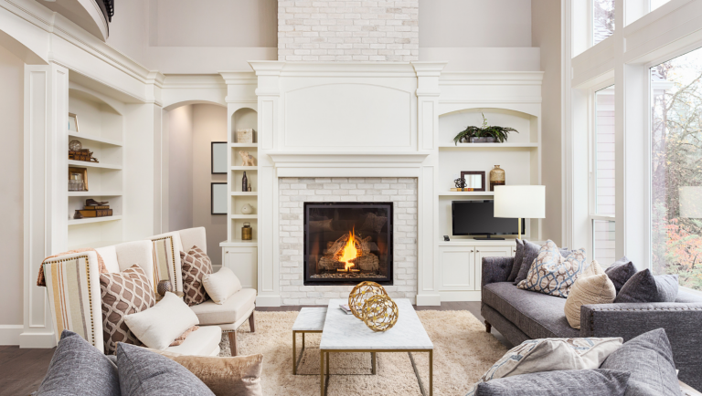 Custom Fireplace in living room.