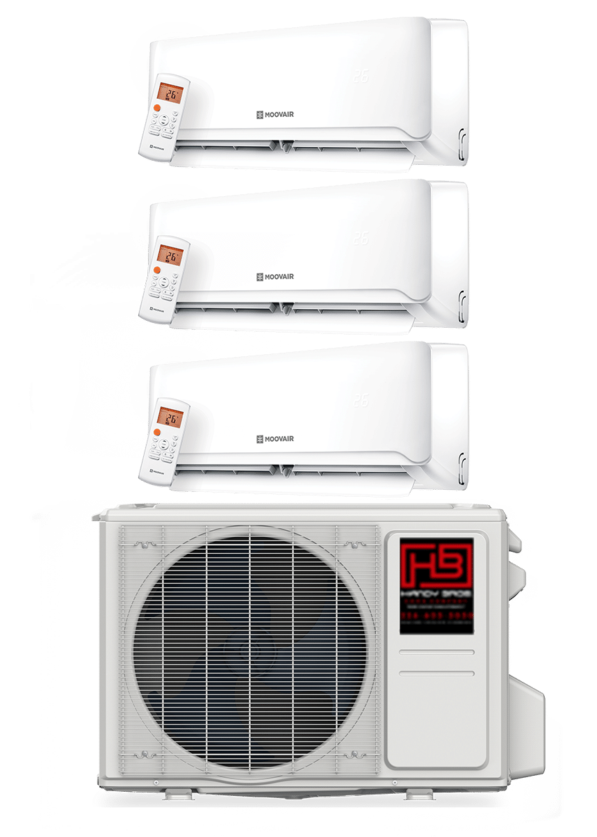 Moovair outdoor ductless mini-split heat pump unit for a Handy Bros homeowner guide