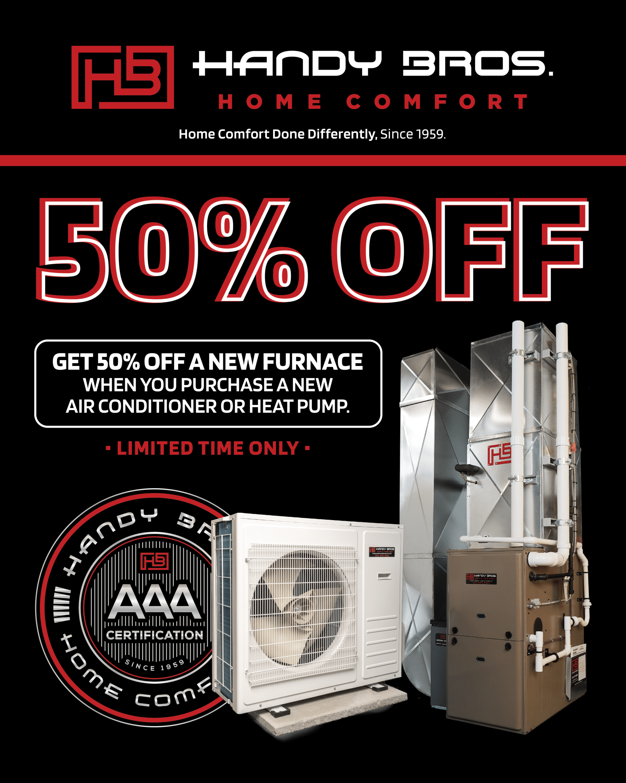 Handy Bros furnace maintenance promotion graphic