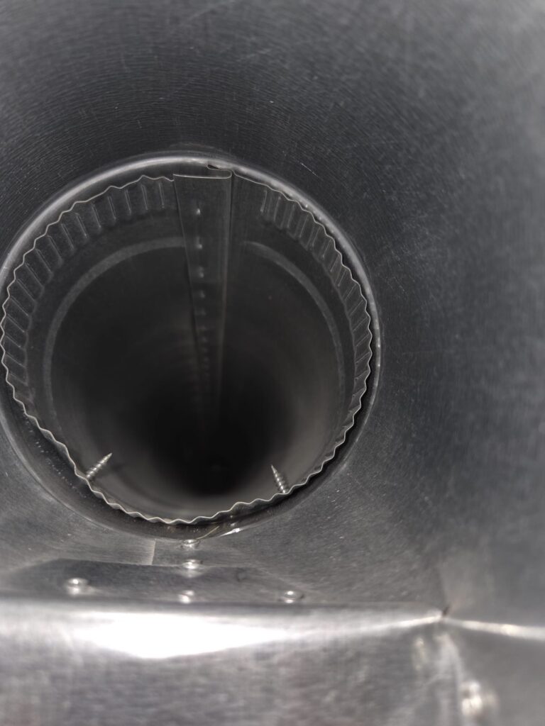 Duct cleaning after photo showing cleaned ductwork