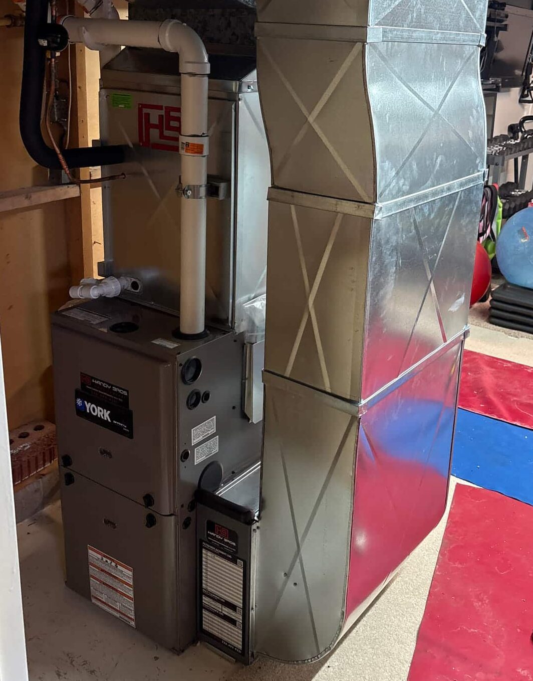 Furnace equipment installed inside a home