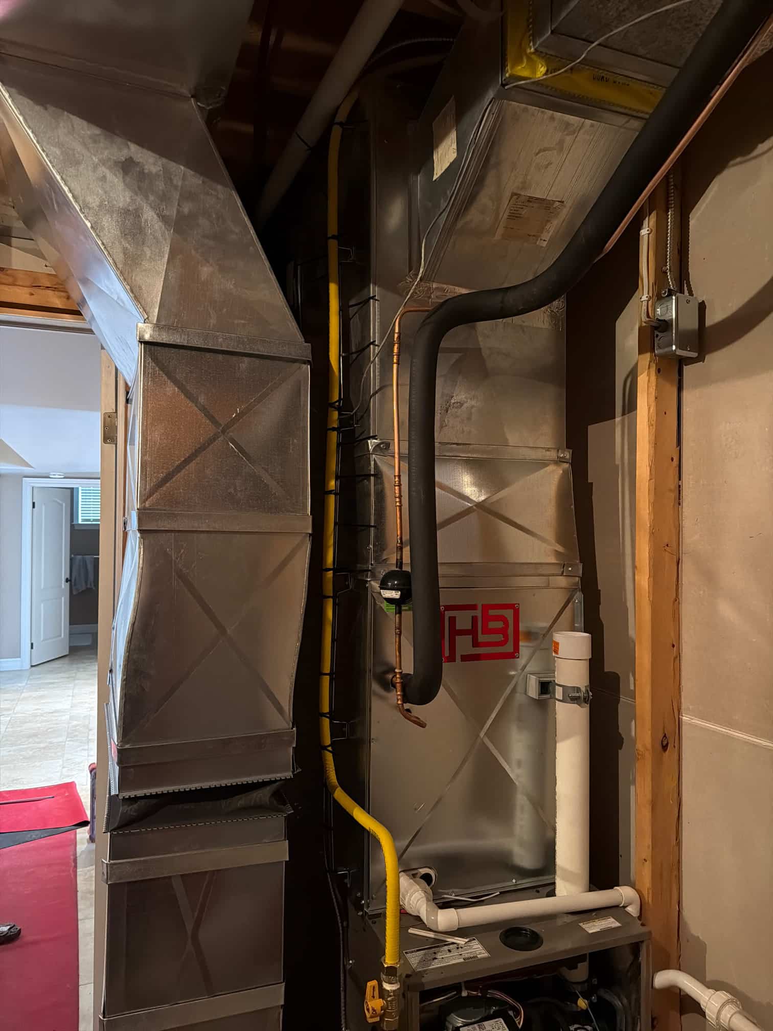 Furnace equipment installed inside a home