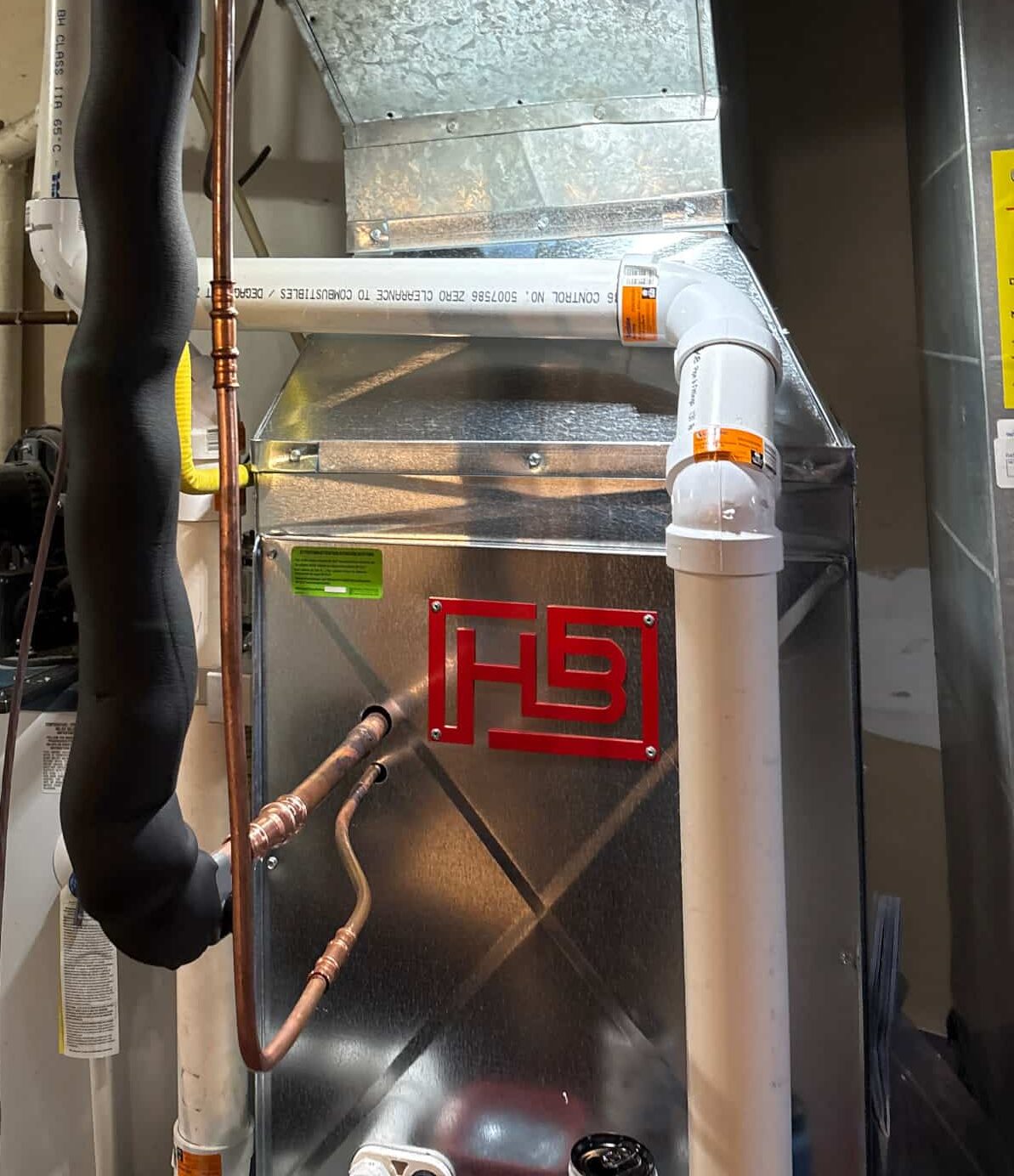 Furnace equipment installed inside a home